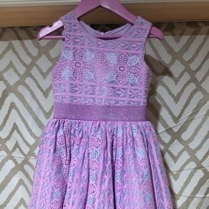 Girls light purple/blue lace dress.